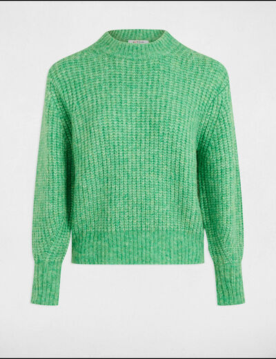 Jersey cuello redondo verde menta mujer