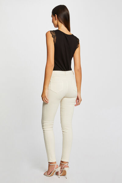 Top tirantes anchos detalle cremallera negro mujer