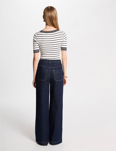 Vaquero pernera ancha denim crudo mujer