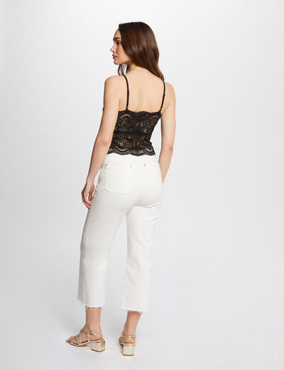Top con tirantes finos negro mujer