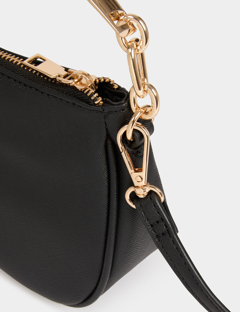 Bolso bandolera de polipiel negro mujer