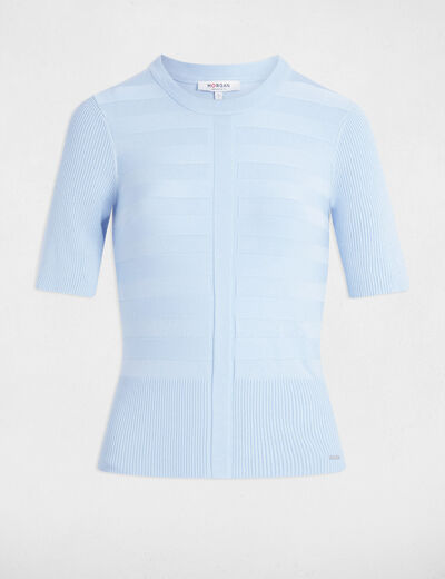Jersey manga corta azul cielo mujer