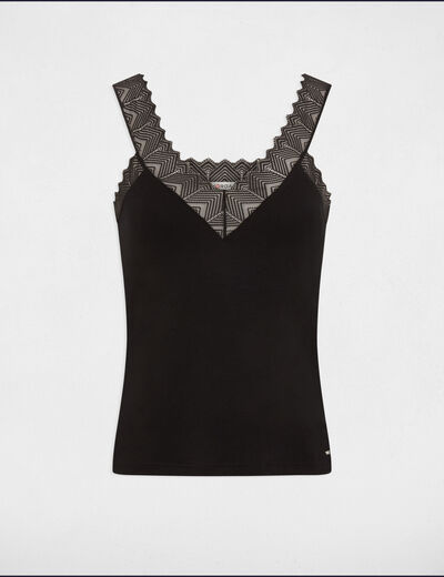 Top con encaje negro mujer