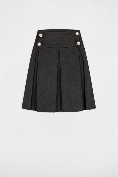 Falda evas¿ con pliegues gris anthracite mujer