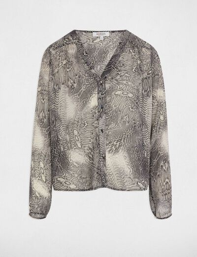 Camisa manga larga multicolor mujer