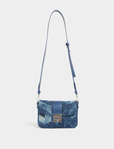 Bolso con bandolera de vaquero denim stone mujer