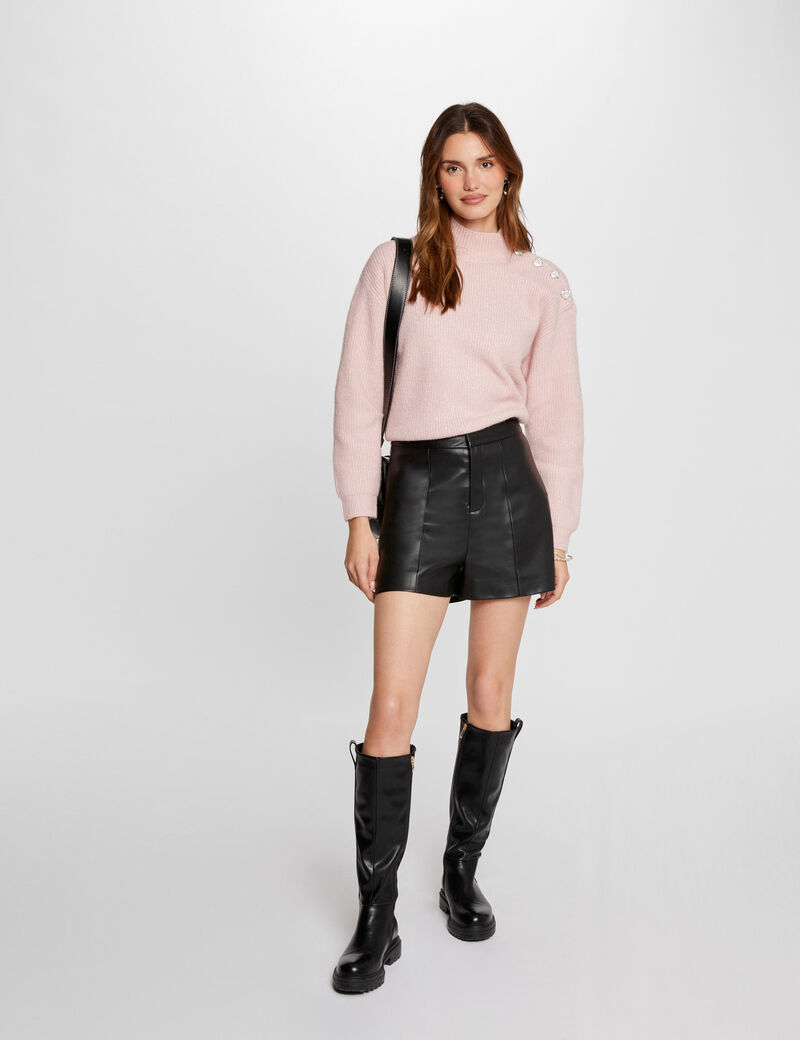 jersey manga larga con botones rosa claro mujer Jersey manga larga con botones rosa claro mujer