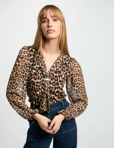 Camiseta manga larga multicolor mujer