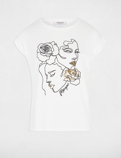Camiseta con mensaje blanco mujer