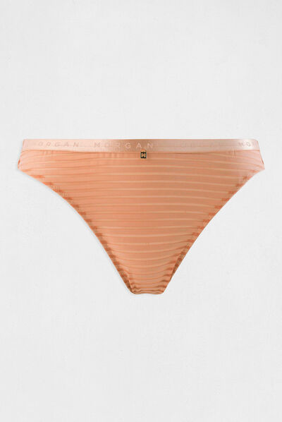 Slip de encaje beige mujer