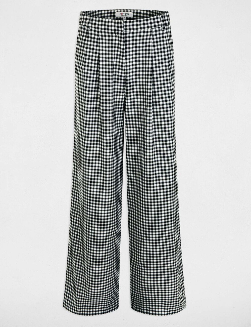 Pantal&oacute;n ancho con pliegues negro mujer