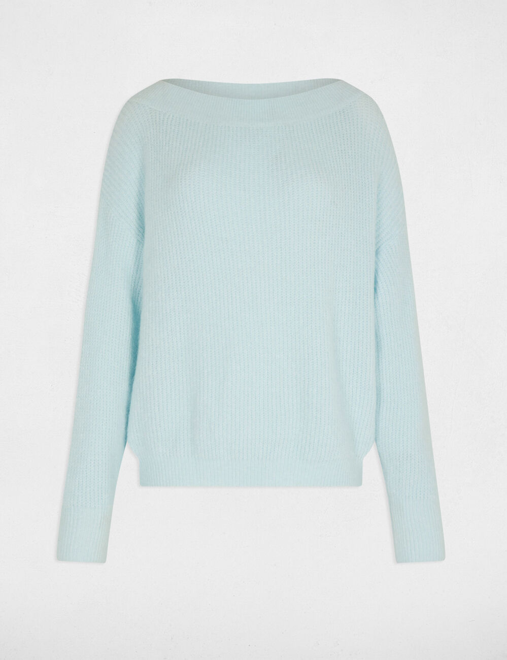 Jersey cuello redondo azul cielo mujer