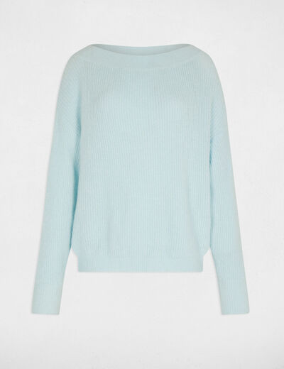Jersey cuello redondo azul cielo mujer