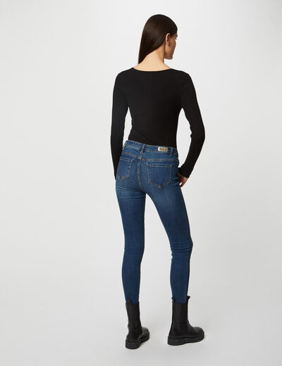 Jersey manga larga detalle cremallera negro mujer