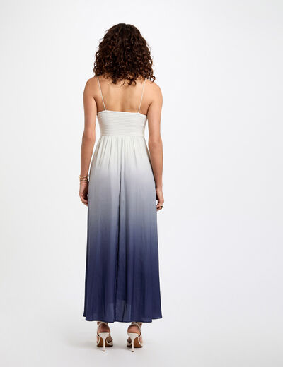 Vestido largo recto holgado multicolor mujer
