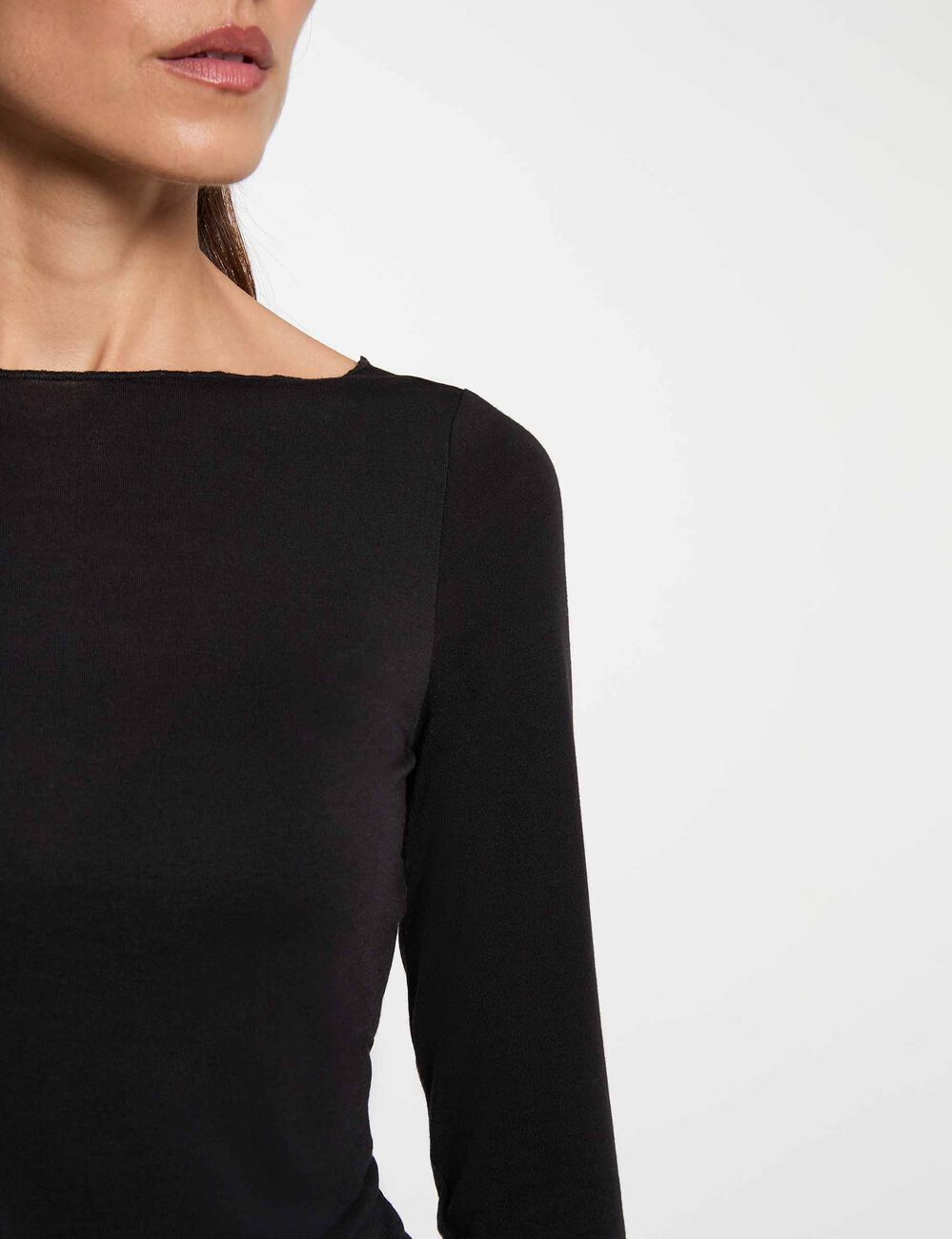 Camiseta de manga larga negro mujer