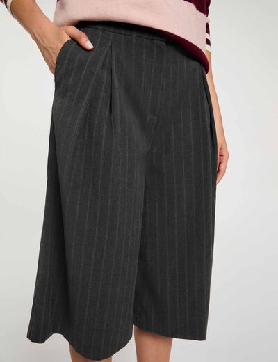 Bermuda de talle alto a rayas mujer