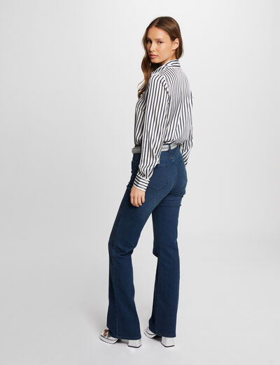 Camisa manga larga rayas multicolor mujer