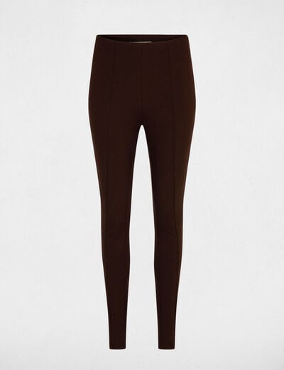 Pantal&oacute;n legging liso marr&oacute;n oscuro mujer
