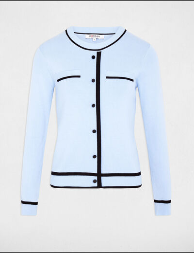 Jersey cuello redondo azul cielo mujer