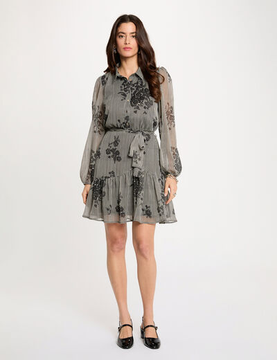 Vestido corto fluido multicolor mujer