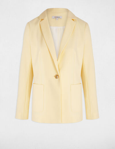 Americana bolsillos traseros amarillo pastel mujer