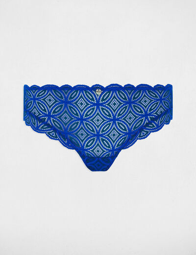 Braga de encaje azul mujer