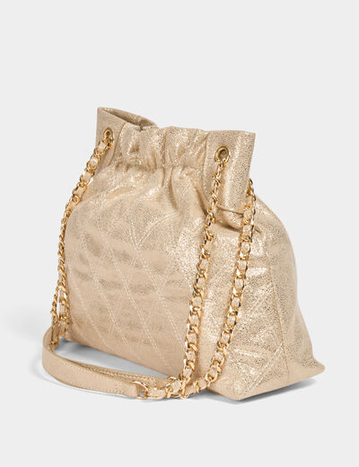 Bolso metalizado amarillo oro mujer