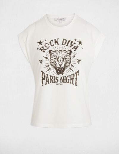 Camiseta con mensaje blanco mujer