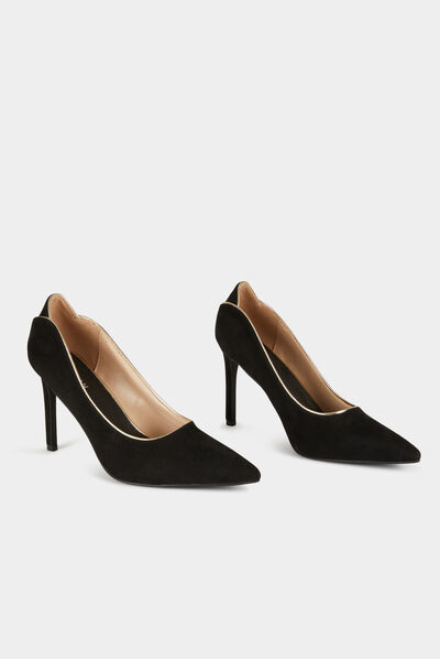 Zapatos de tacones de aguja negro mujer