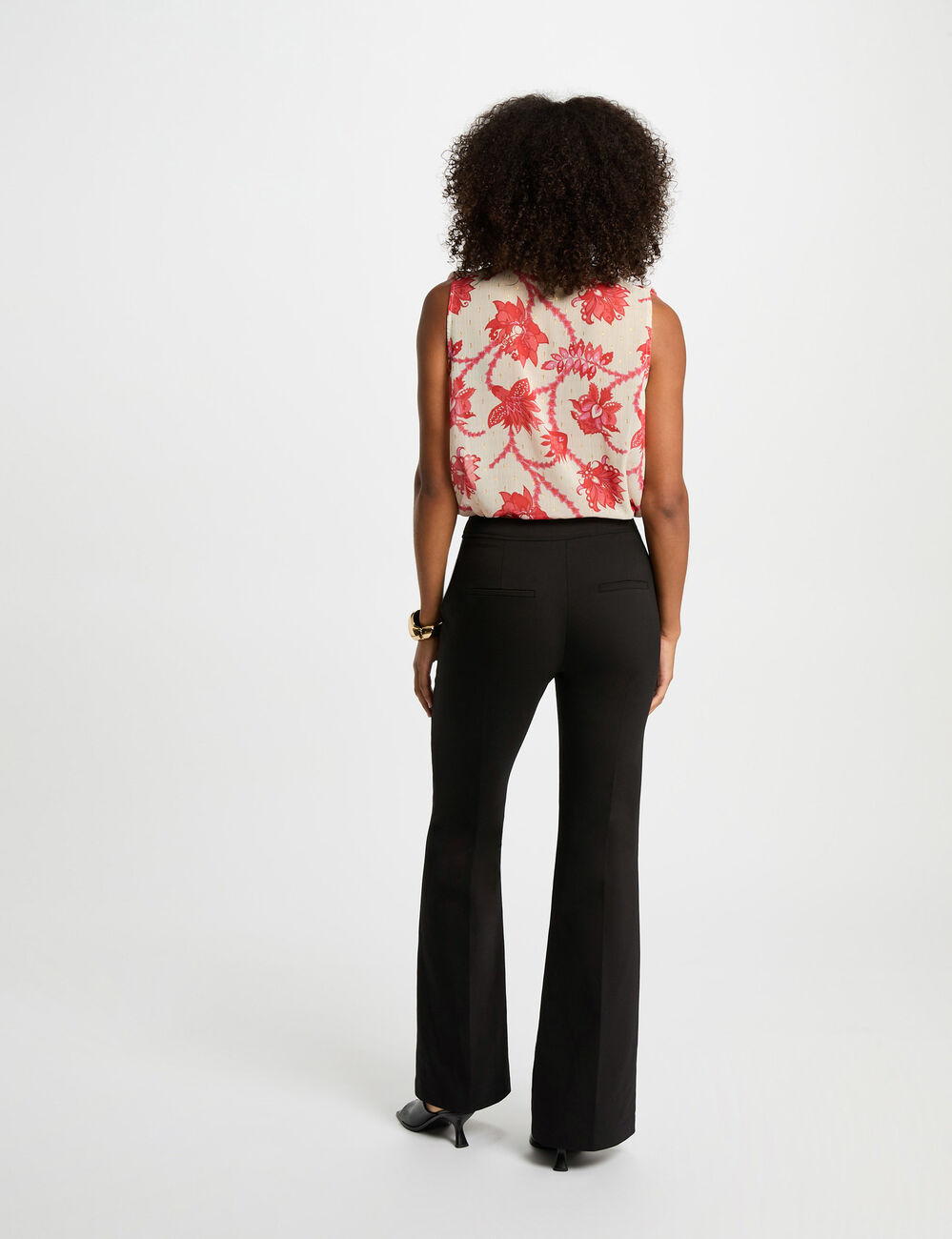 Pantalón boot-cut negro mujer