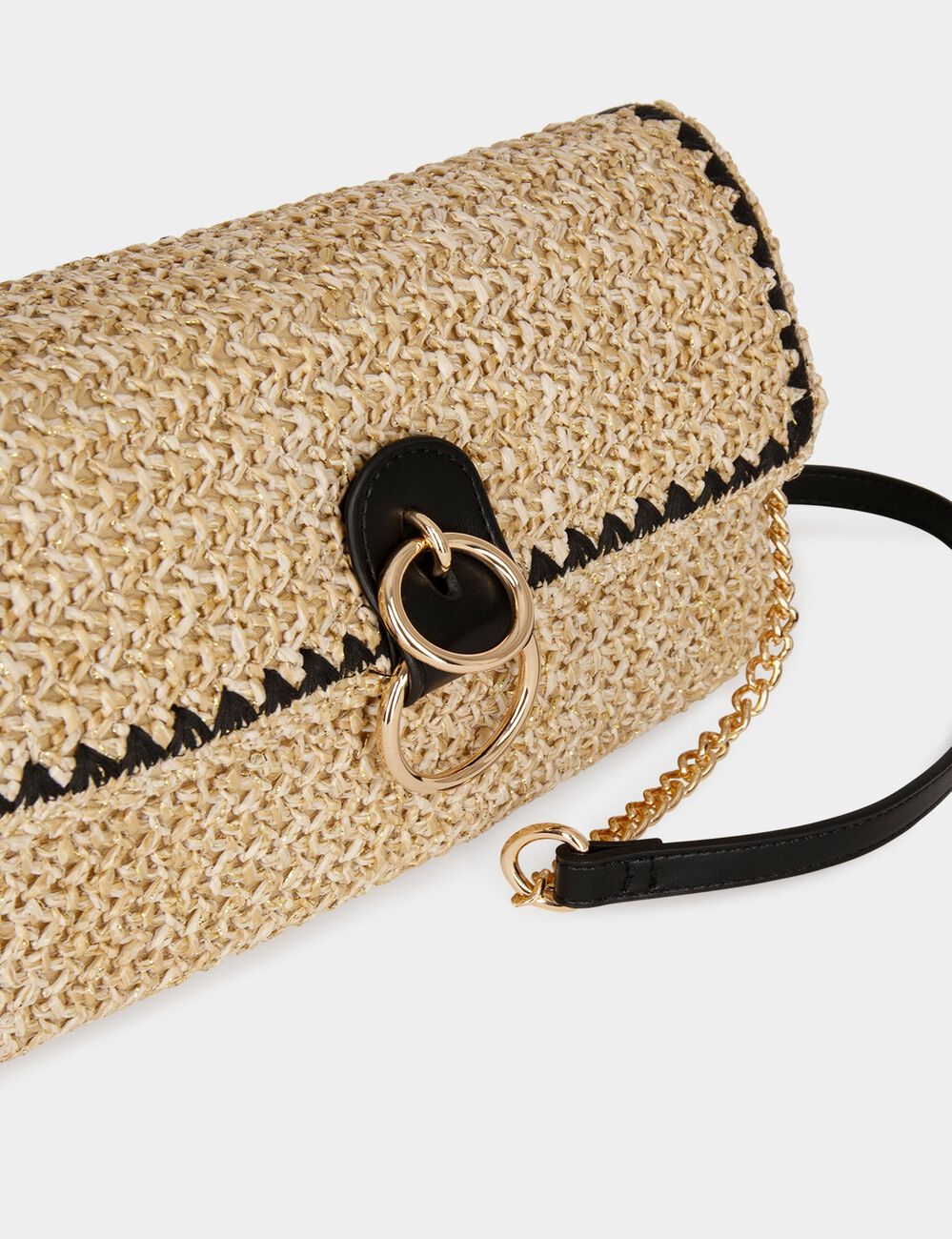 Bolso trenzado arena mujer