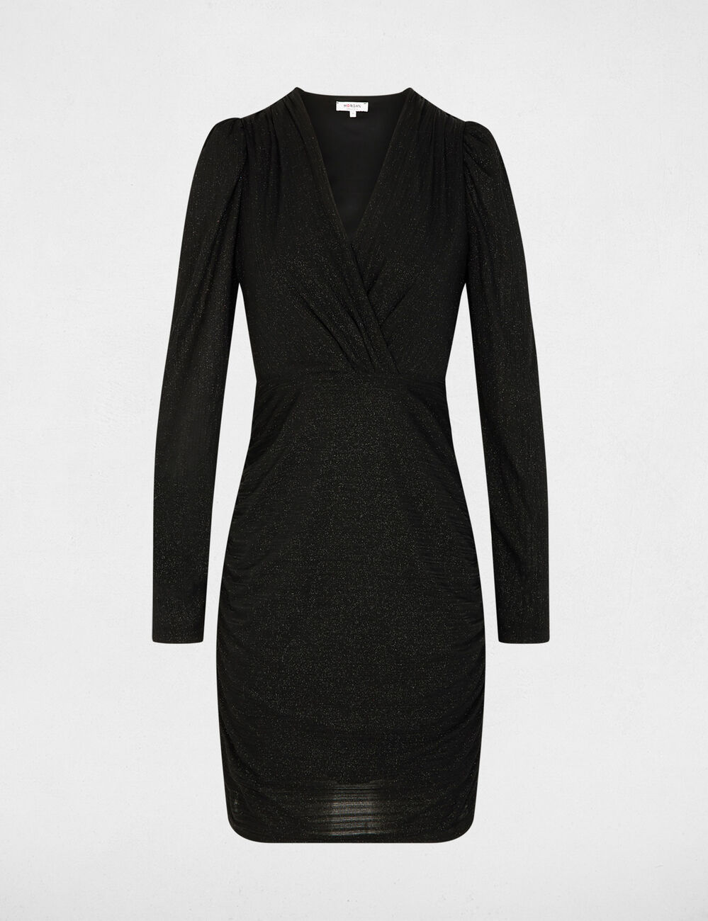 Vestido corto ajustado negro mujer