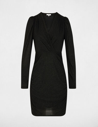 Vestido corto ajustado negro mujer
