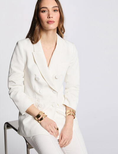Americana abotonada blanco mujer