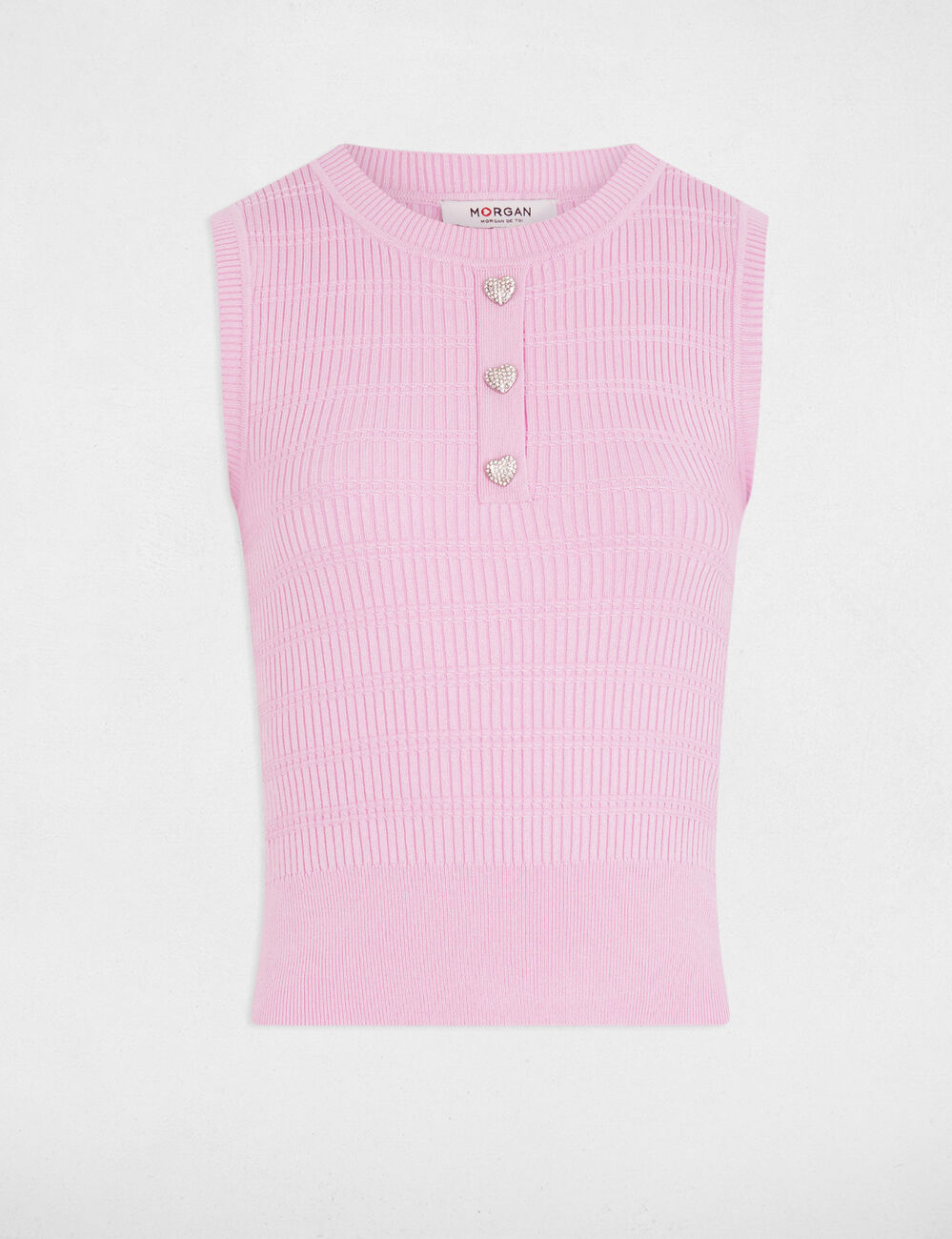 Top punto sin mangas rosa pastel mujer