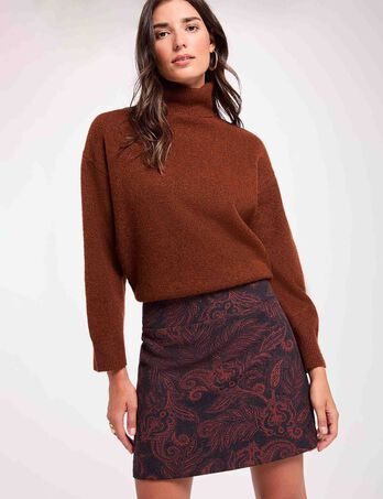 Falda corta de tiro alto multicolor mujer