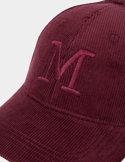 Gorra de pana ciruela mujer