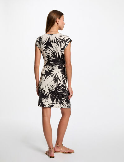 Vestido corto estampado multicolor mujer