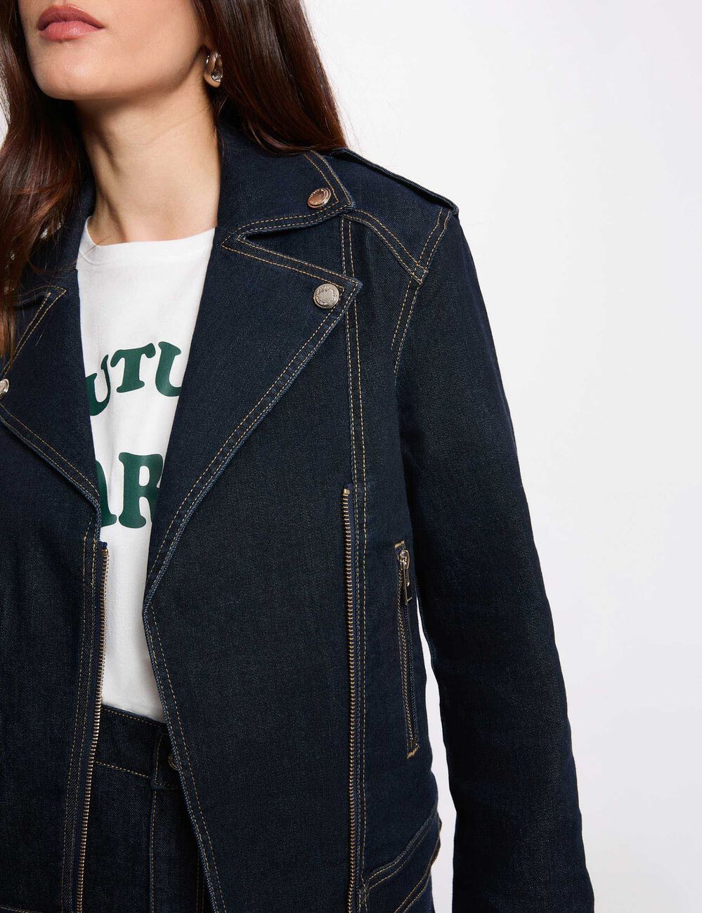 Chaqueta vaquera oversize azul mujer