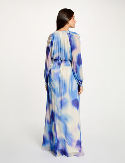 Vestido fluido estampado multicolor mujer