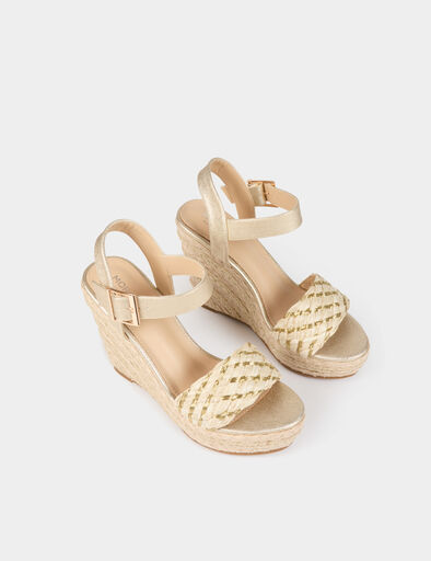 Sandalias con plataformas amarillo oro mujer