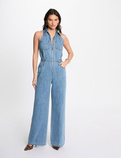 Mono largo vaquero denim descolorido mujer