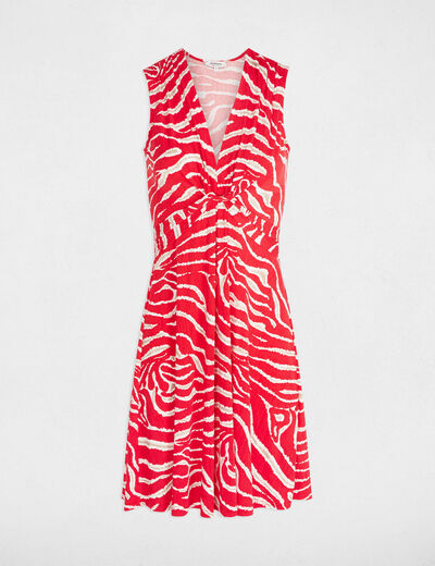 Vestido corto estampado multicolor mujer