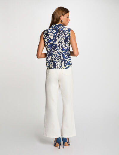 Camisa sin mangas estampada multicolor mujer