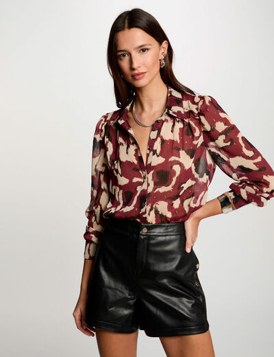 Camisa manga larga multicolor mujer