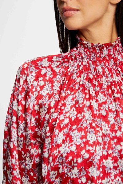 Blusa manga larga estampado floral multico mujer