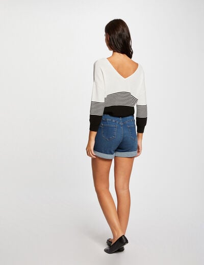 Short vaquero recto denim stone mujer