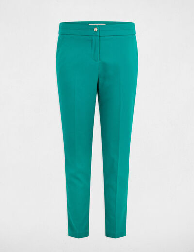 Pantalón cigarette azul turquesa mujer