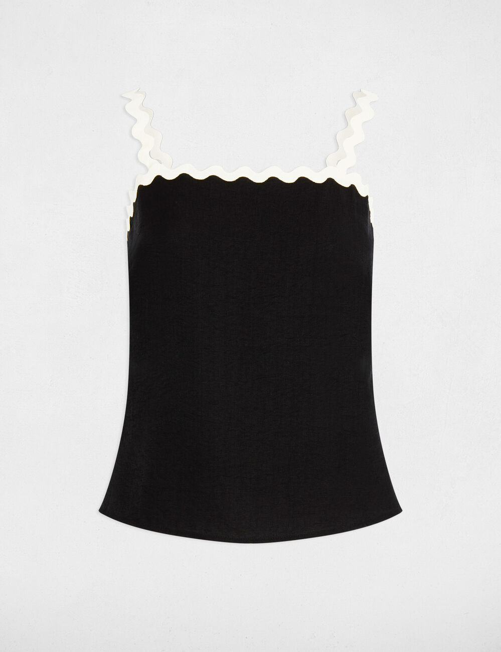 Top ajustado negro mujer